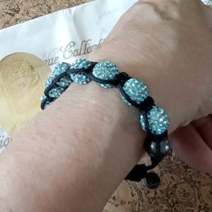 Fifth Avenue Turquoise Swarovski Crystals Cord Bracelet